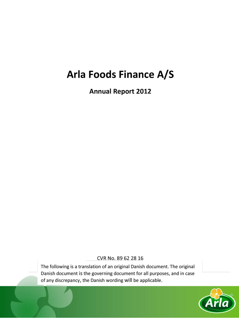 Arla Foods Finance A/S 2012