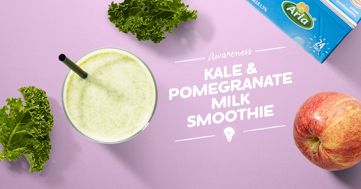 KALE & POMEGRANATE MILK SMOOTHIE Arla